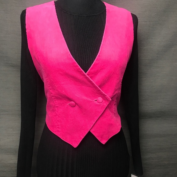 Vintage Jackets & Blazers - Vtg Pink Corduroy Vest